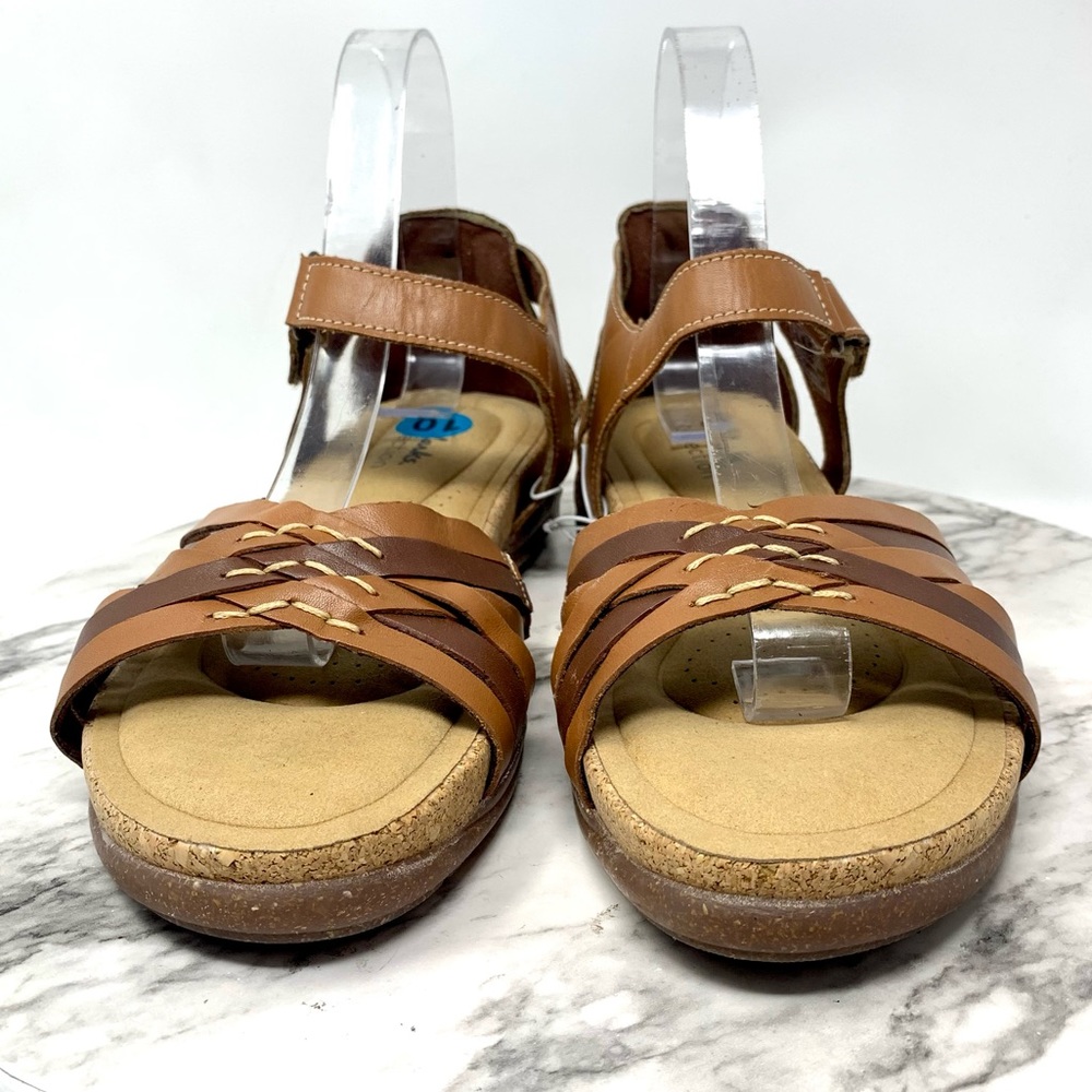 Clarks Roseville Cove Multi Strap Comfort Brown Leather Sandals 9.5 Bohemian - Picture 4 of 16
